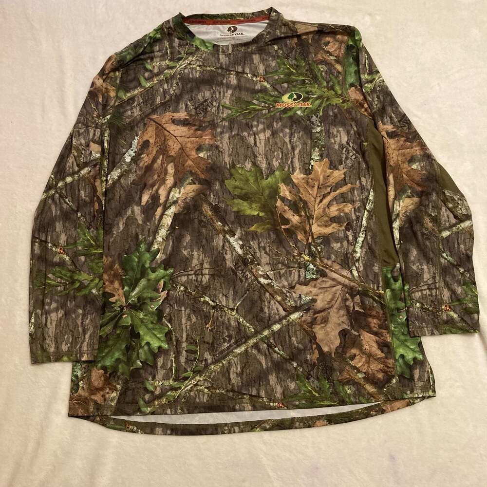 Mossy Oak Men's Sz 2XL Scent Control Performance‎ Camo Long Sleeve Hunting Shirt